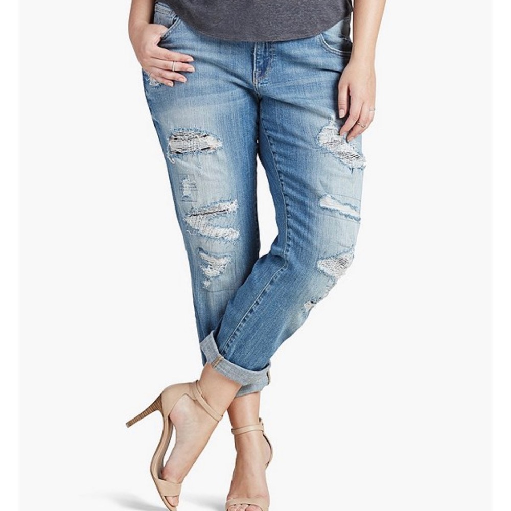 Lucky Brand Plus Reese Boyfriend Distressed Jeans